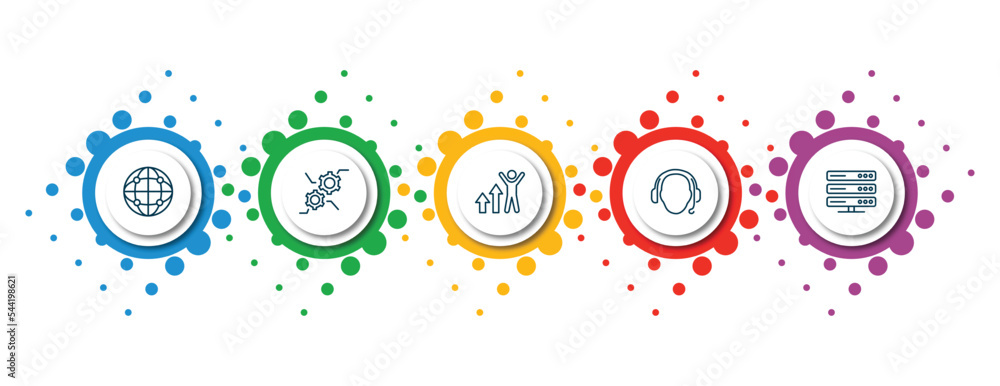 Poster editable thin line icons with infographic template. infographic for web hosting concept. included gl