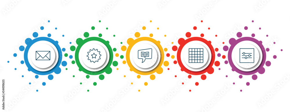 Poster editable thin line icons with infographic template. infographic for web concept. included close enve