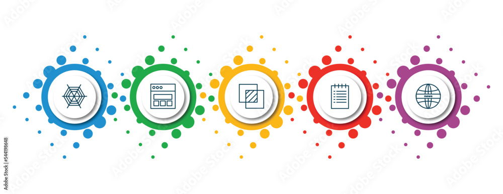Poster editable thin line icons with infographic template. infographic for web concept. included cobweb and