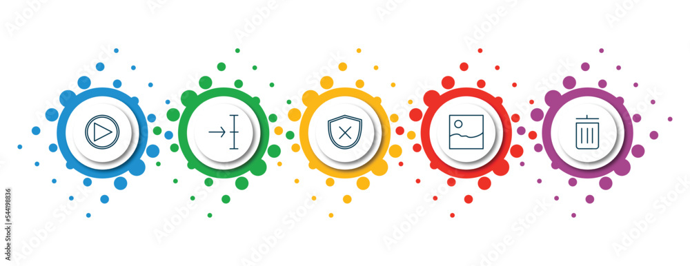 Aufkleber editable thin line icons with infographic template. infographic for user interface concept. included