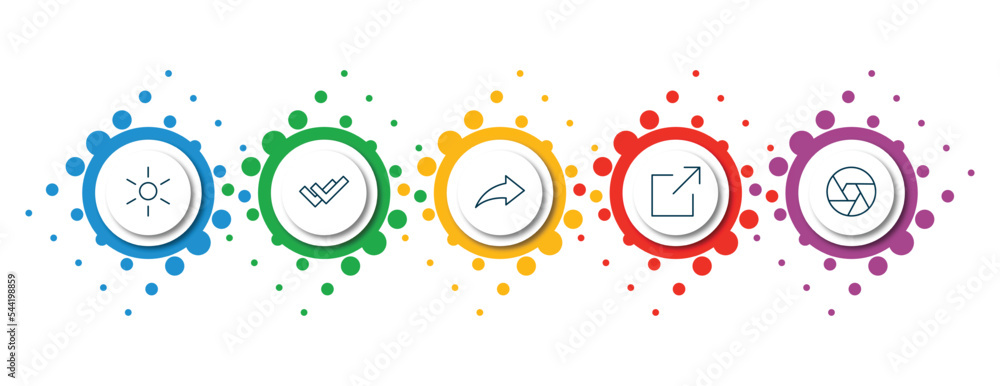 Aufkleber editable thin line icons with infographic template. infographic for user interface concept. included