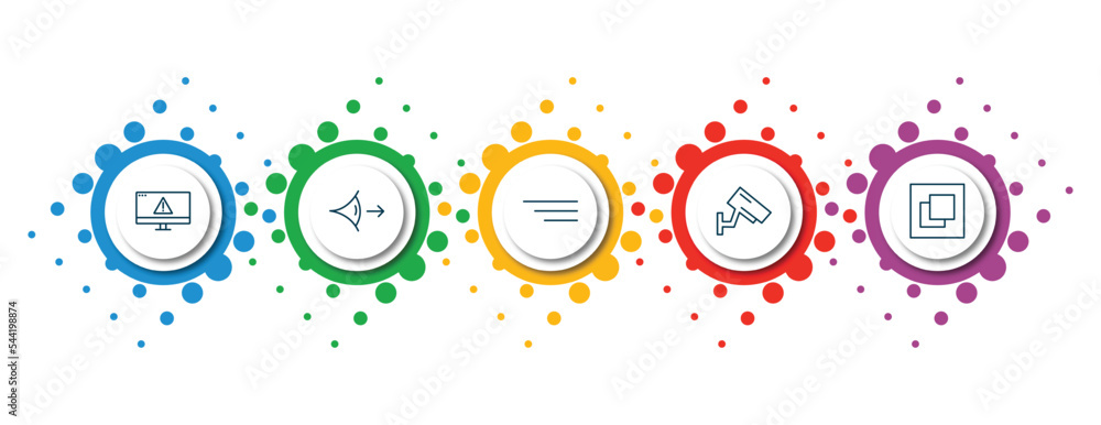 Aufkleber editable thin line icons with infographic template. infographic for user interface concept. included