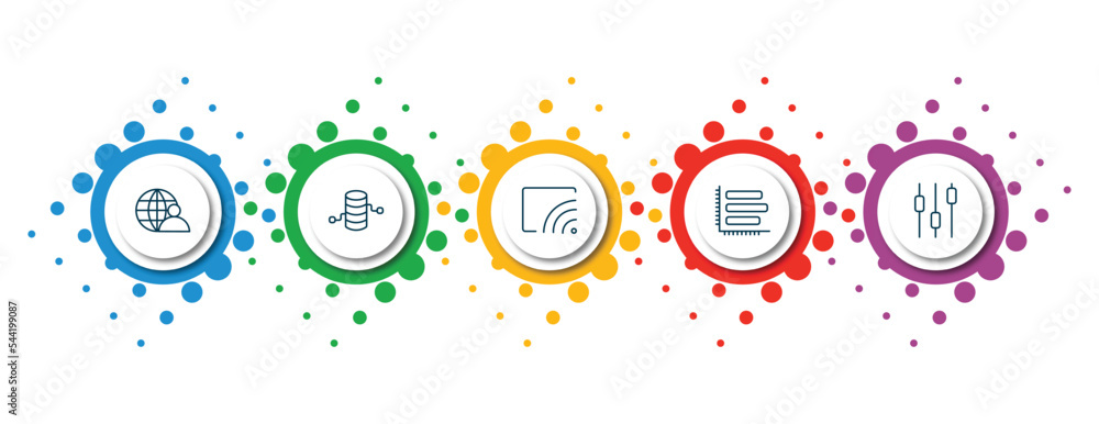 Poster editable thin line icons with infographic template. infographic for user interface concept. included