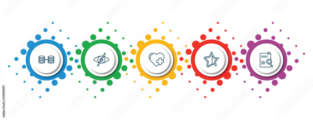 Aufkleber editable thin line icons with infographic template. infographic for user interface concept. included