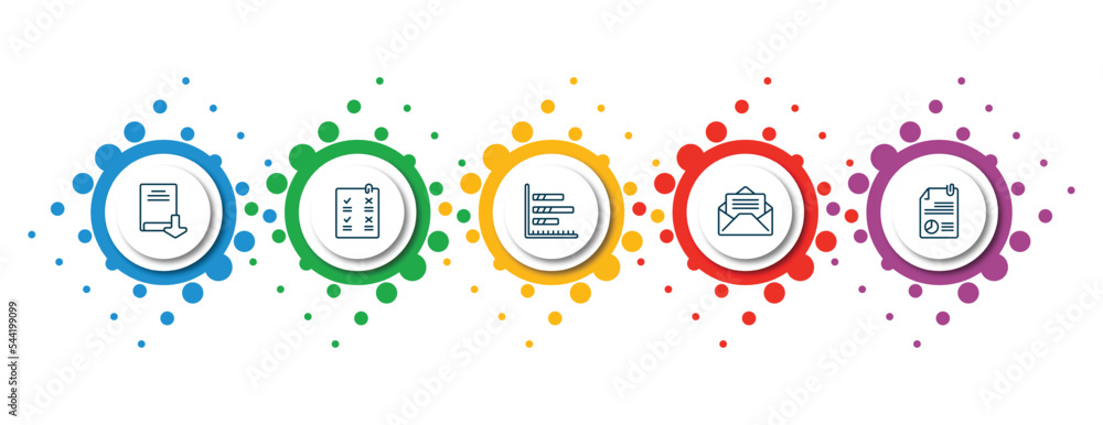 Aufkleber editable thin line icons with infographic template. infographic for user interface concept. included
