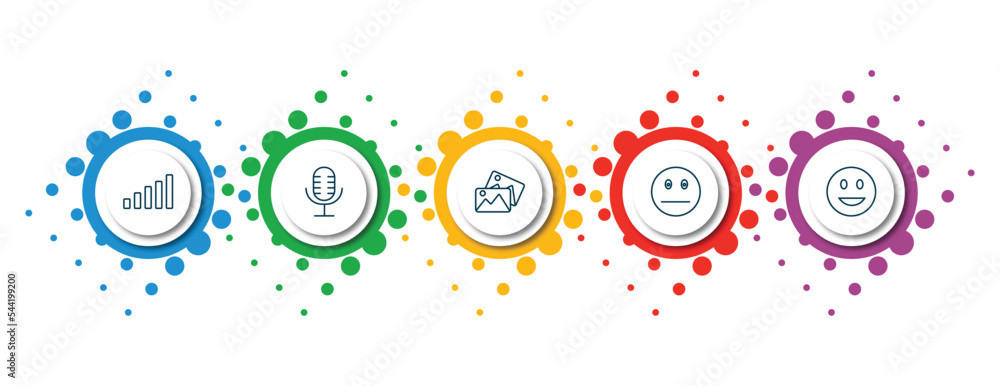 Poster editable thin line icons with infographic template. infographic for user interface concept. included