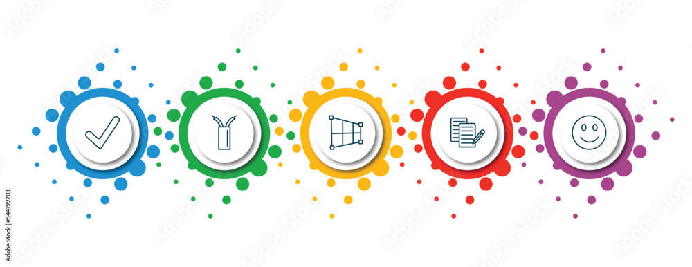Aufkleber editable thin line icons with infographic template. infographic for user interface concept. included