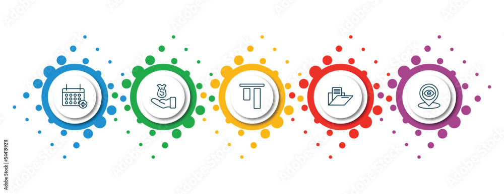 Aufkleber editable thin line icons with infographic template. infographic for user interface concept. included