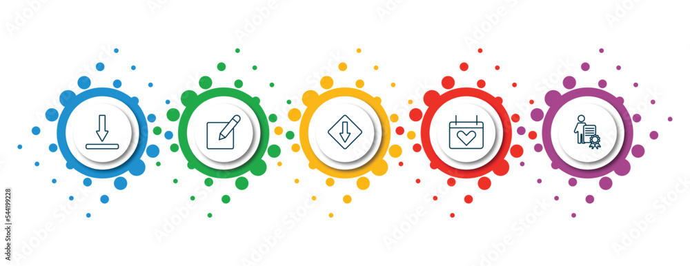 Aufkleber editable thin line icons with infographic template. infographic for user interface concept. included