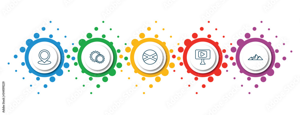 Aufkleber editable thin line icons with infographic template. infographic for user interface concept. included