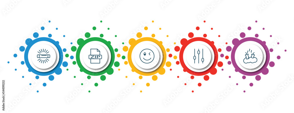 Aufkleber editable thin line icons with infographic template. infographic for user interface concept. included