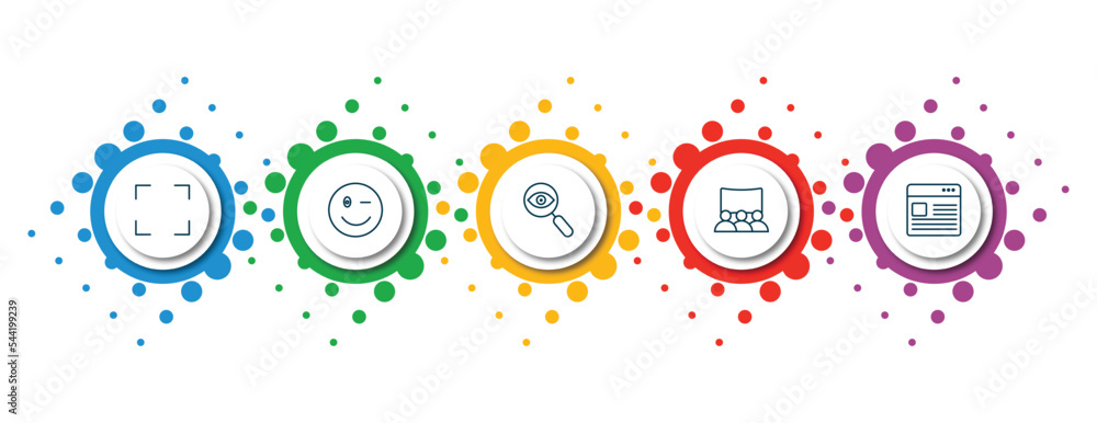 Aufkleber editable thin line icons with infographic template. infographic for user interface concept. included