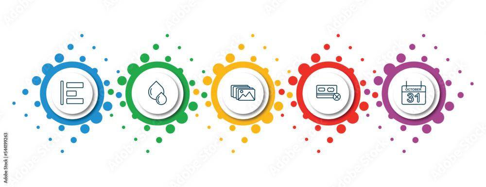 Aufkleber editable thin line icons with infographic template. infographic for user interface concept. included
