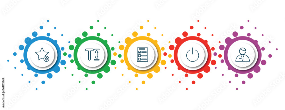 Poster editable thin line icons with infographic template. infographic for user interface concept. included