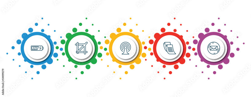 Aufkleber editable thin line icons with infographic template. infographic for user interface concept. included