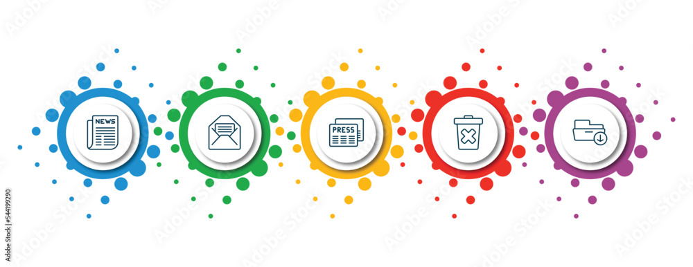 Poster editable thin line icons with infographic template. infographic for user interface concept. included
