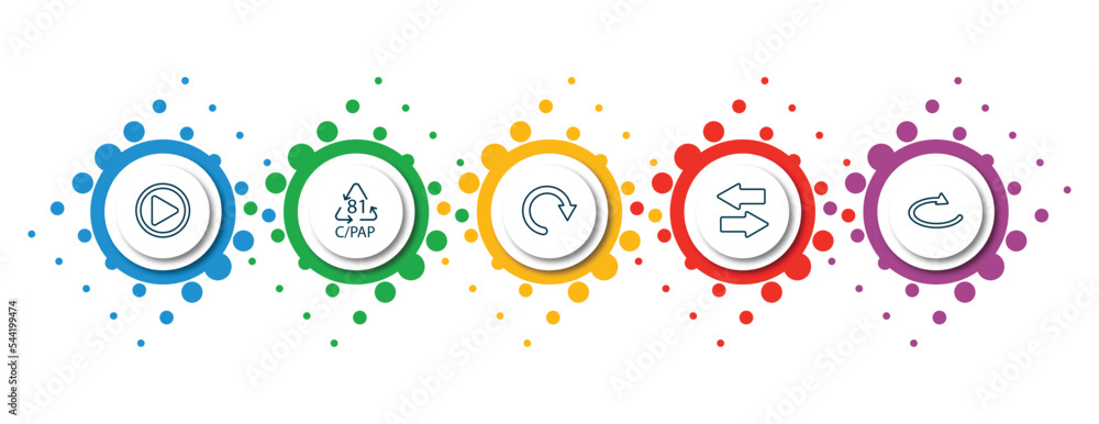 Aufkleber editable thin line icons with infographic template. infographic for user interface concept. included