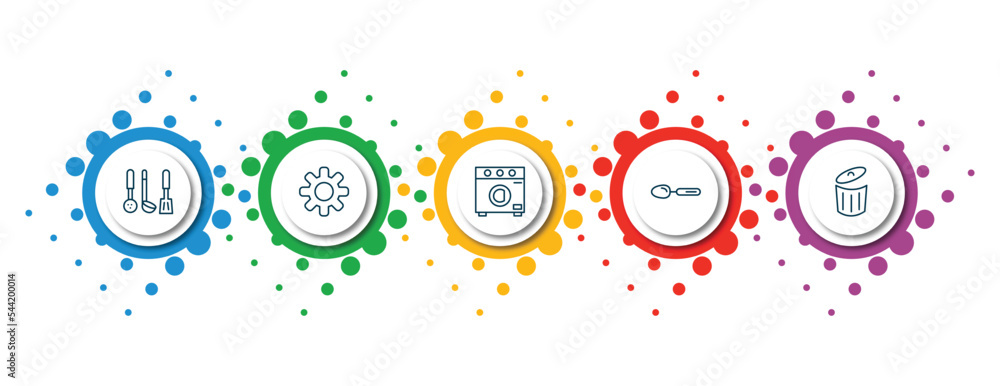 Poster editable thin line icons with infographic template. infographic for tools and utensils concept. incl