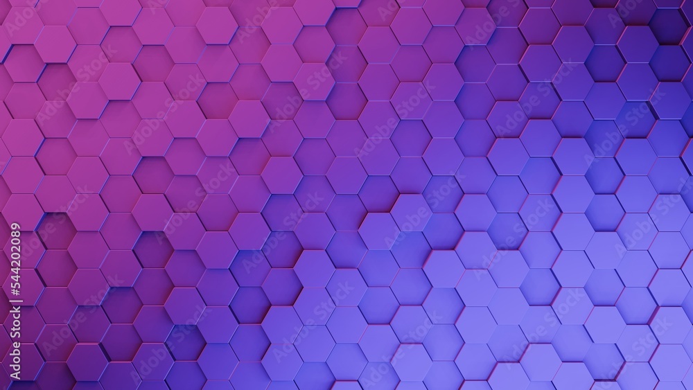 Poster Realistic abstract honeycomb background. 3d rendering.