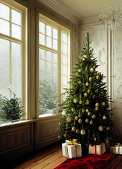 christmas tree in the interior