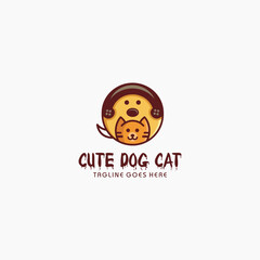 Cute dog cat logo for an online shop selling dog and cat grooming kits