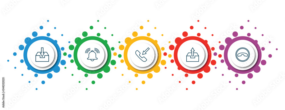 Aufkleber editable thin line icons with infographic template. infographic for message concept. included inbox,