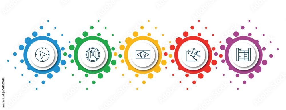 Poster editable thin line icons with infographic template. infographic for maps and flags concept. included
