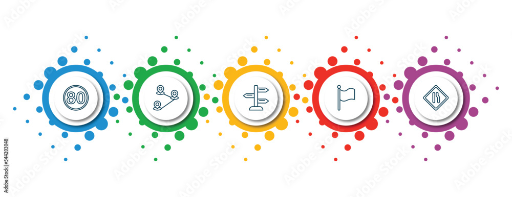 Poster editable thin line icons with infographic template. infographic for maps and flags concept. included