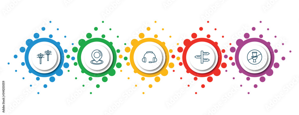 Poster editable thin line icons with infographic template. infographic for maps and flags concept. included