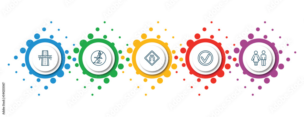 Poster editable thin line icons with infographic template. infographic for maps and flags concept. included
