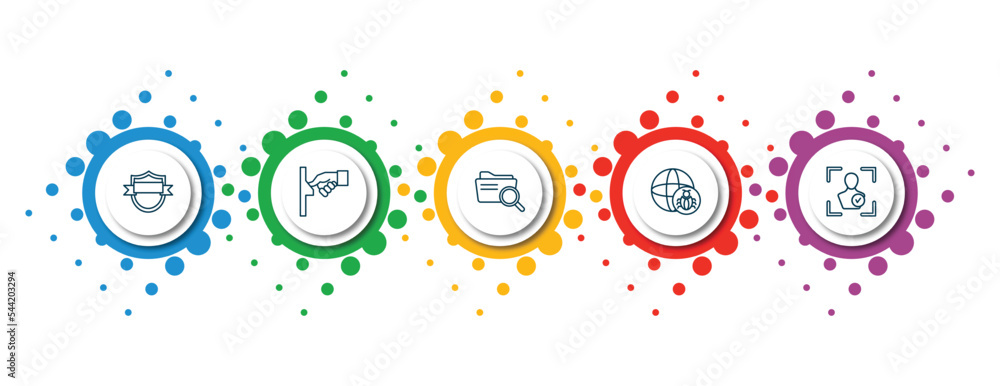 Poster editable thin line icons with infographic template. infographic for internet security concept. inclu