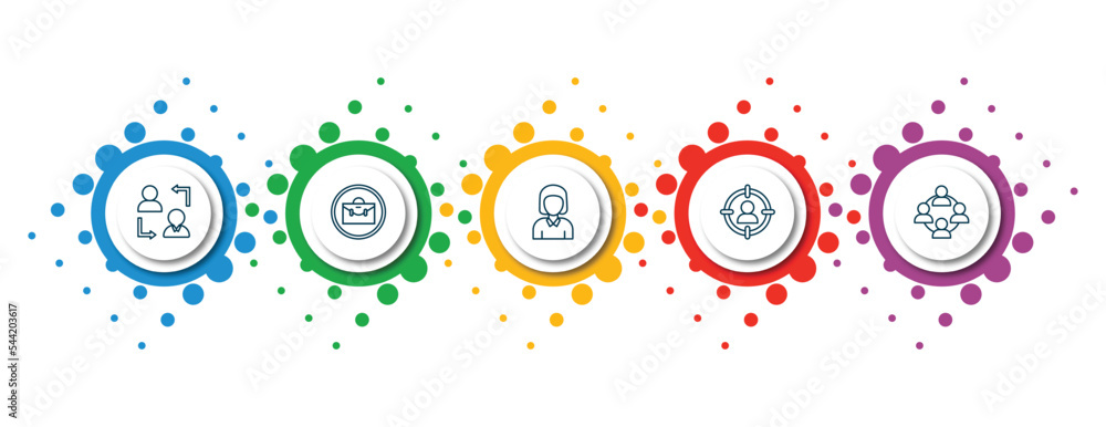 Poster editable thin line icons with infographic template. infographic for human resources concept. include