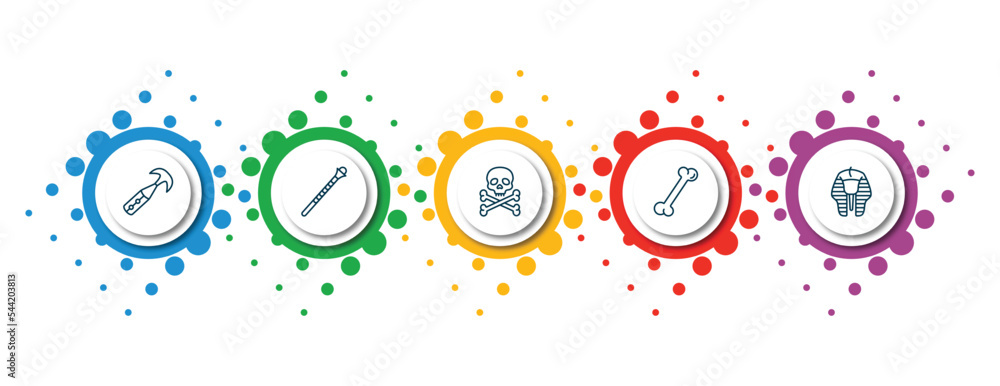 Poster editable thin line icons with infographic template. infographic for history concept. included ancien