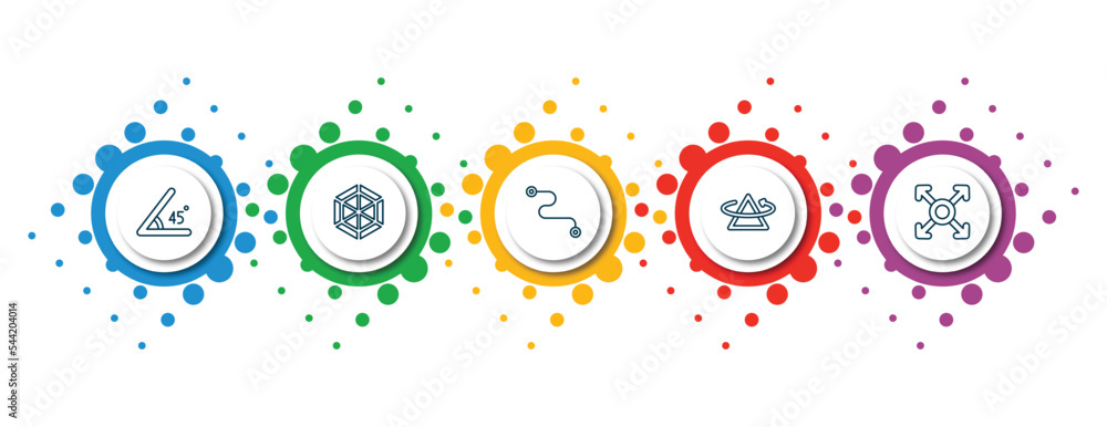 Poster editable thin line icons with infographic template. infographic for geometry concept. included angle