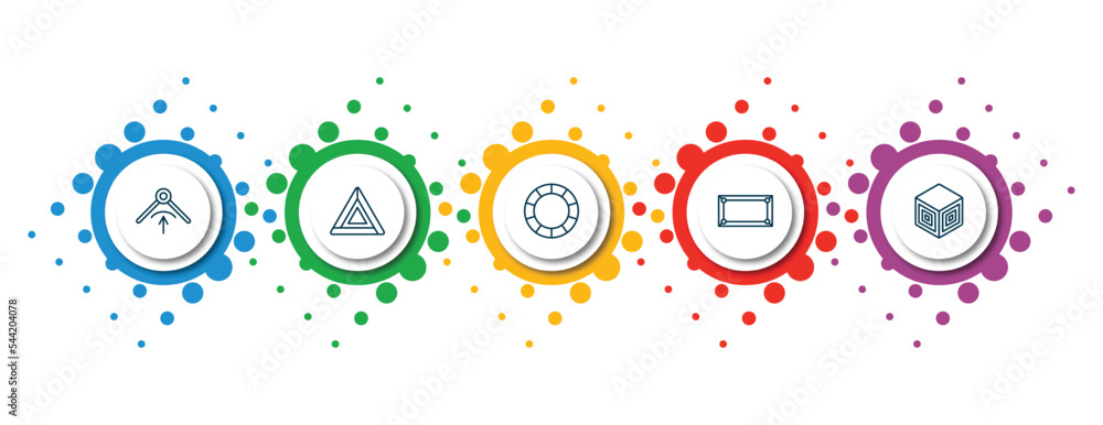 Poster editable thin line icons with infographic template. infographic for geometric figure concept. includ