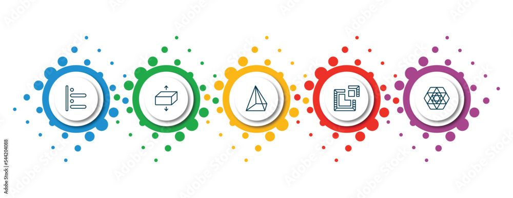 Poster editable thin line icons with infographic template. infographic for geometric figure concept. includ