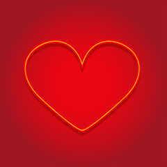 red heart on a red background