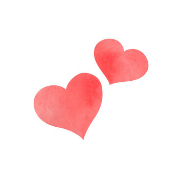 Watercolor red heart for Valentine's day. PNG illustration