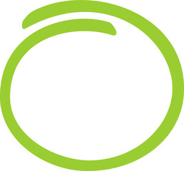 Green circle, pen draw. Highlight hand drawing circle isolated on background. Handwritten green circle. For marking text, numbers, marker pen, pencil, logo and text check, vector illustration