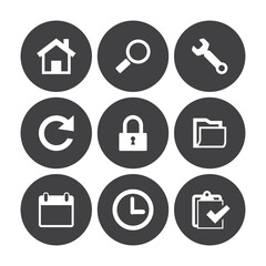 Interface Icon Set isolated Style, easy to change color and size