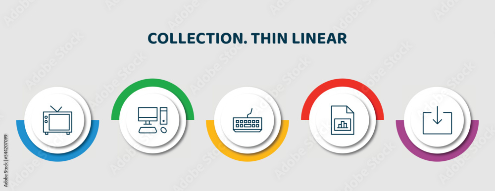 Poster editable thin line icons with infographic template. infographic for collection. thin linear concept.