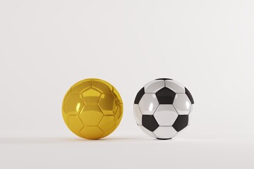 Soccer ball on a white background. Sports and soccer game concept. 3D render, 3D illustration.