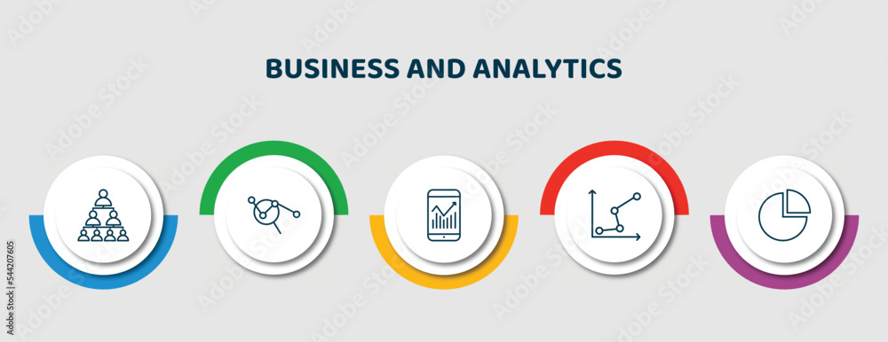 Poster editable thin line icons with infographic template. infographic for business and analytics concept. 