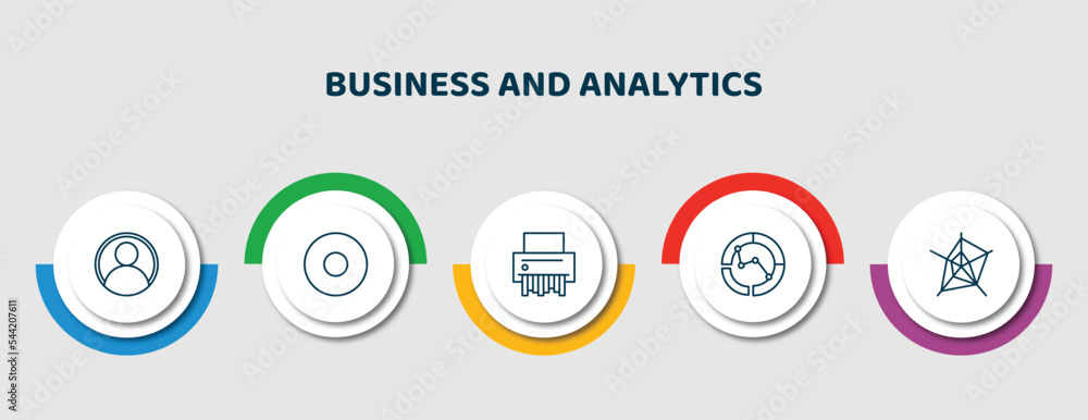 Poster editable thin line icons with infographic template. infographic for business and analytics concept. 