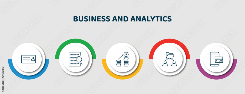 Poster editable thin line icons with infographic template. infographic for business and analytics concept. 