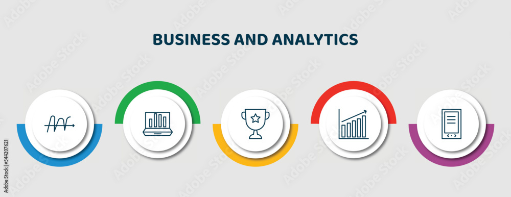 Poster editable thin line icons with infographic template. infographic for business and analytics concept. 