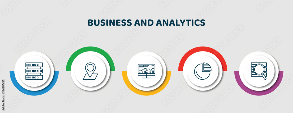 Poster editable thin line icons with infographic template. infographic for business and analytics concept. 