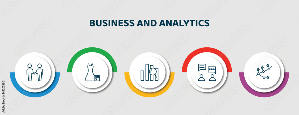 Poster editable thin line icons with infographic template. infographic for business and analytics concept. 