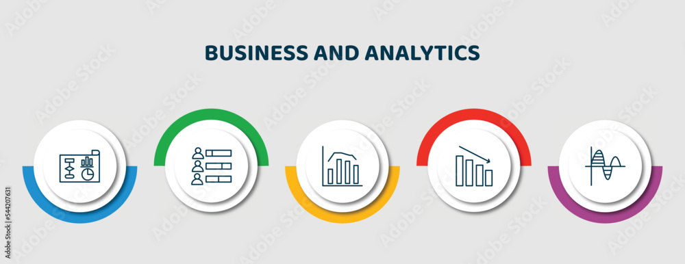 Poster editable thin line icons with infographic template. infographic for business and analytics concept. 