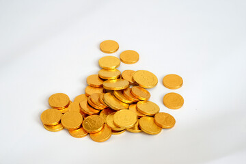 Monete di cioccolato. Dolci regali natalizi